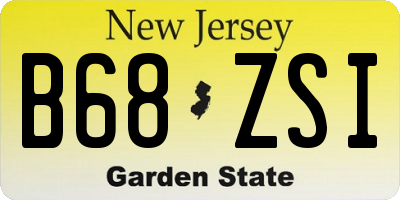 NJ license plate B68ZSI