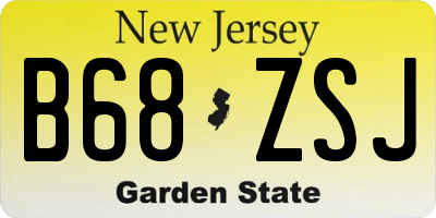 NJ license plate B68ZSJ