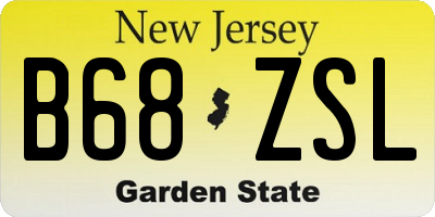 NJ license plate B68ZSL