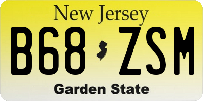 NJ license plate B68ZSM