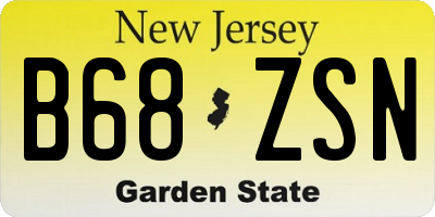 NJ license plate B68ZSN