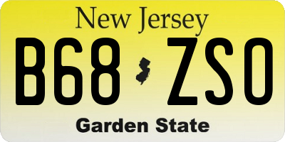 NJ license plate B68ZSO