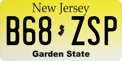 NJ license plate B68ZSP