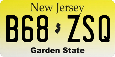NJ license plate B68ZSQ