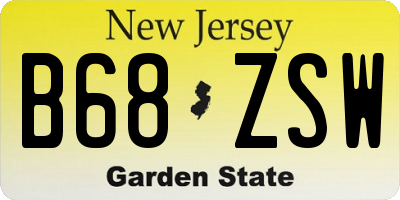 NJ license plate B68ZSW