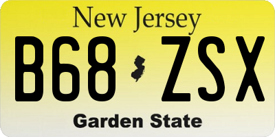 NJ license plate B68ZSX