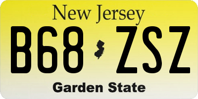 NJ license plate B68ZSZ
