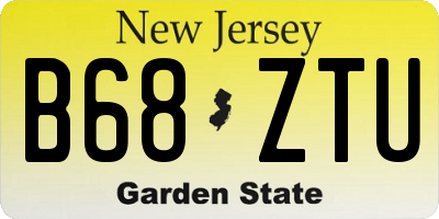 NJ license plate B68ZTU