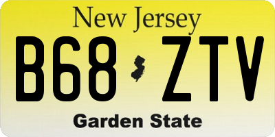 NJ license plate B68ZTV