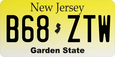 NJ license plate B68ZTW