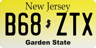 NJ license plate B68ZTX