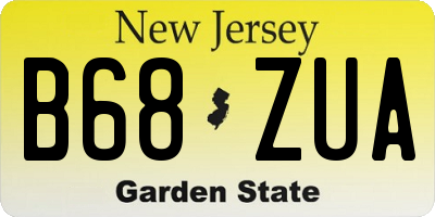 NJ license plate B68ZUA