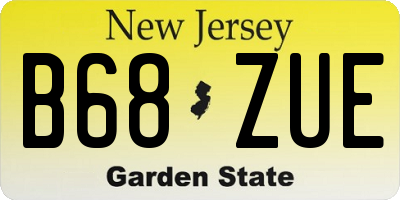 NJ license plate B68ZUE