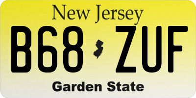 NJ license plate B68ZUF