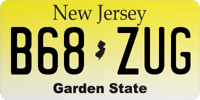NJ license plate B68ZUG