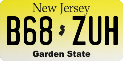 NJ license plate B68ZUH