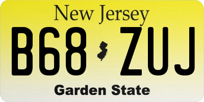 NJ license plate B68ZUJ