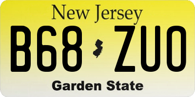 NJ license plate B68ZUO