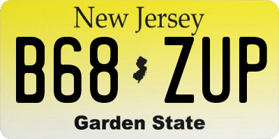 NJ license plate B68ZUP