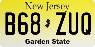 NJ license plate B68ZUQ