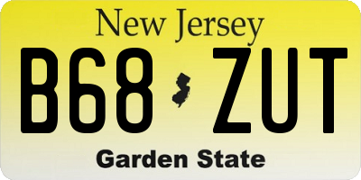 NJ license plate B68ZUT