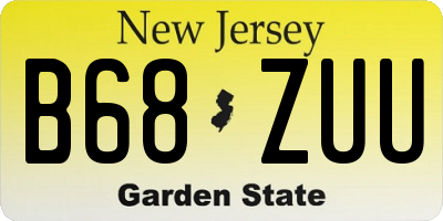 NJ license plate B68ZUU