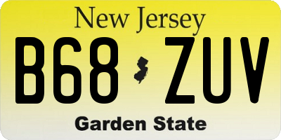 NJ license plate B68ZUV
