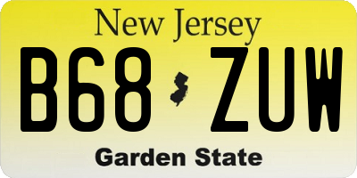 NJ license plate B68ZUW