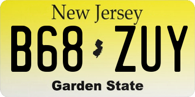 NJ license plate B68ZUY