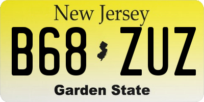 NJ license plate B68ZUZ