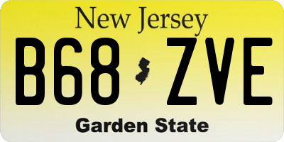 NJ license plate B68ZVE