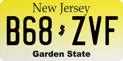 NJ license plate B68ZVF