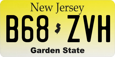 NJ license plate B68ZVH