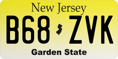 NJ license plate B68ZVK