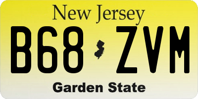NJ license plate B68ZVM