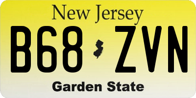 NJ license plate B68ZVN