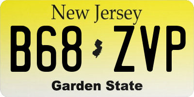 NJ license plate B68ZVP