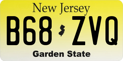 NJ license plate B68ZVQ
