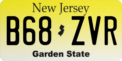 NJ license plate B68ZVR