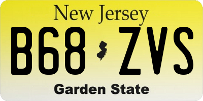 NJ license plate B68ZVS