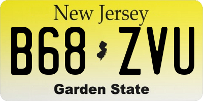 NJ license plate B68ZVU