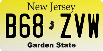 NJ license plate B68ZVW
