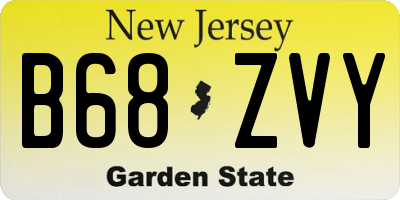NJ license plate B68ZVY