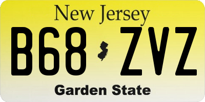 NJ license plate B68ZVZ