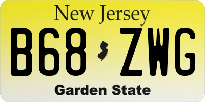NJ license plate B68ZWG