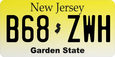 NJ license plate B68ZWH