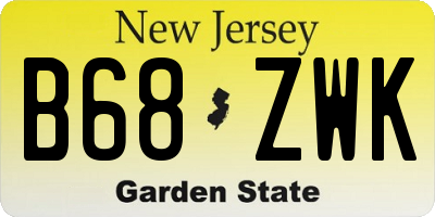NJ license plate B68ZWK