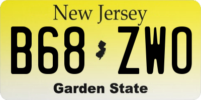 NJ license plate B68ZWO