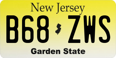 NJ license plate B68ZWS