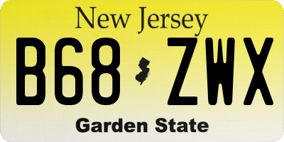 NJ license plate B68ZWX